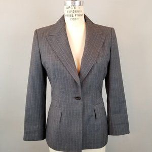 Anne Klein Women's Size 2 Grey Pinstripe Blazer * Suit Jacket Office Work Wear